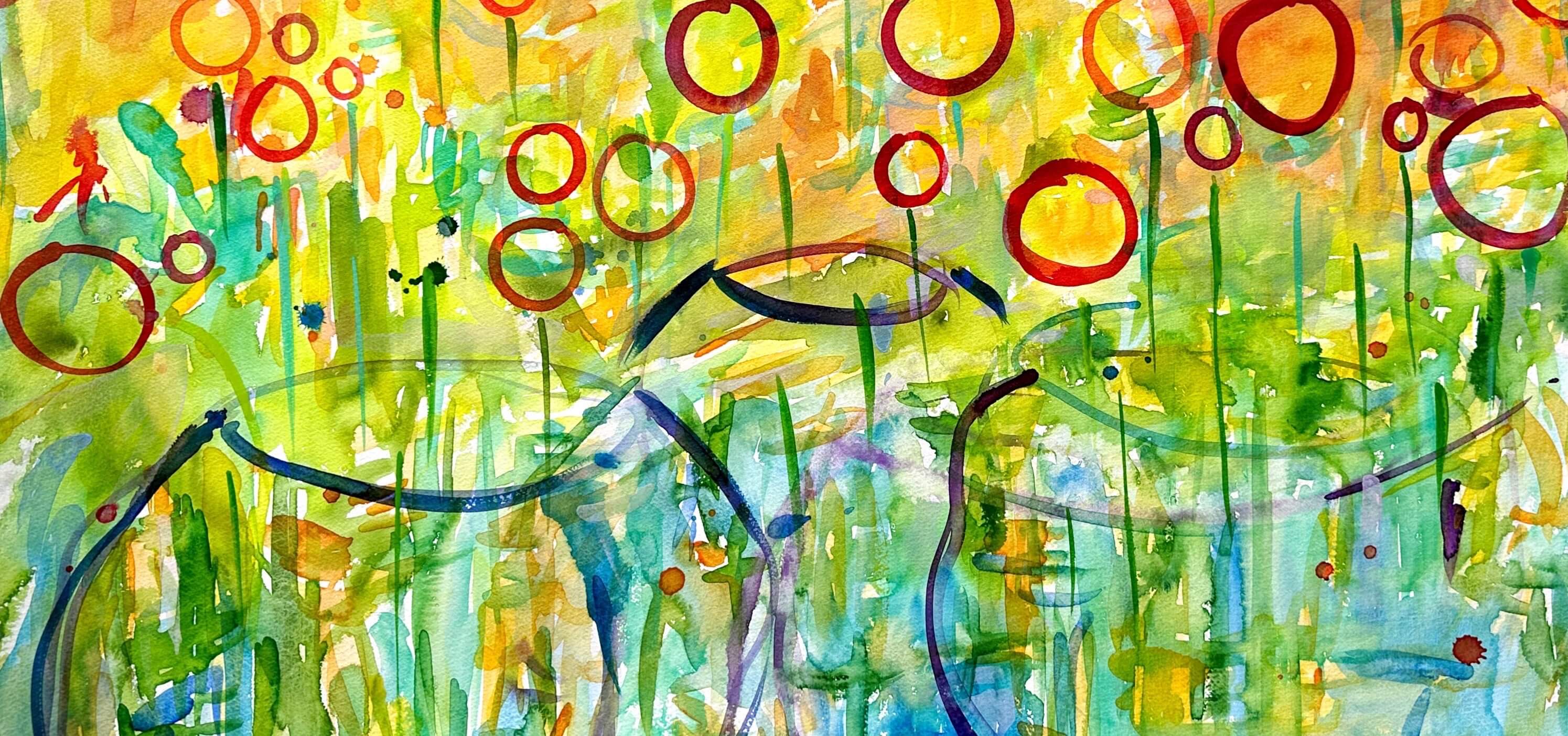 A picture of painted flowers