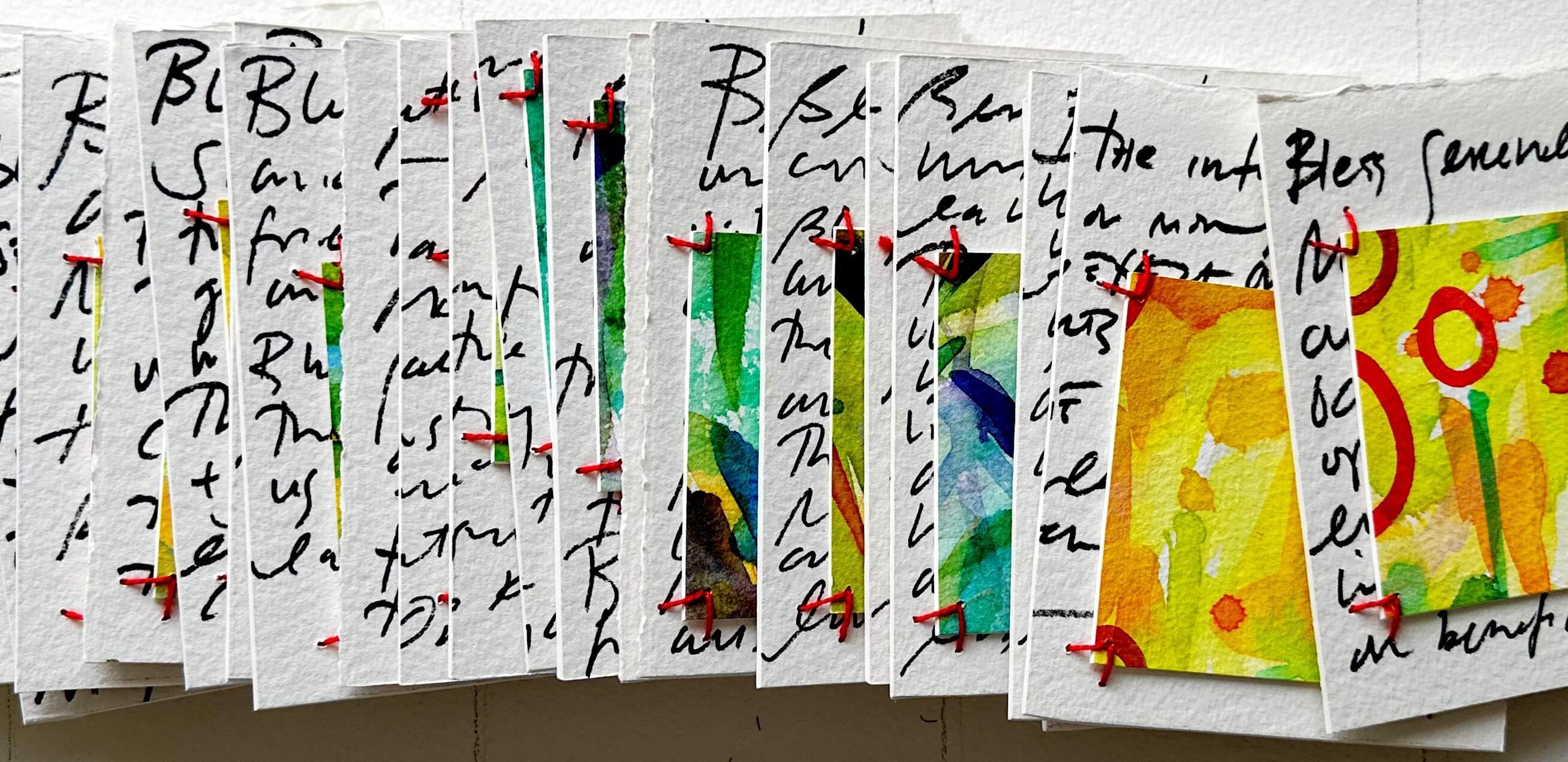 A stack of blessings paintings